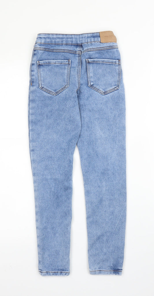 Mango Girls Blue Cotton Skinny Jeans Size 9 Months L22 in Regular Zip