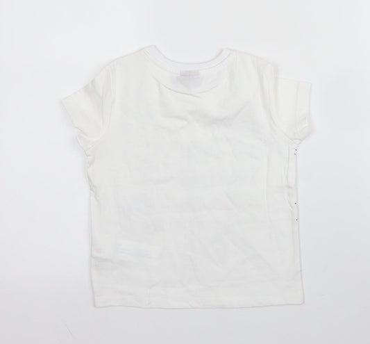 Sergent Major Boys White Cotton Basic T-Shirt Size 2 Years Round Neck