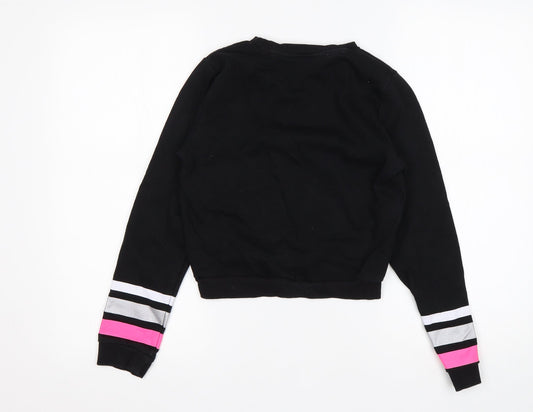 PEP&CO Girls Black Cotton Pullover Sweatshirt Size 10-11 Years