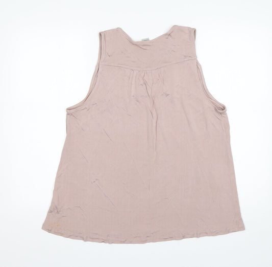 H&M Womens Pink Viscose Basic Blouse Size L V-Neck