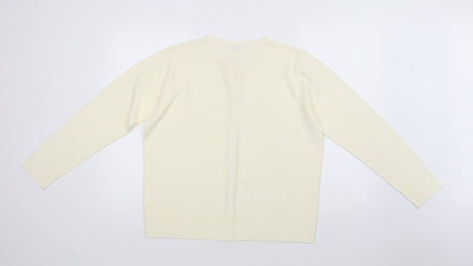Berker Womens Ivory Crew Neck Acrylic Cape Jumper Size 18