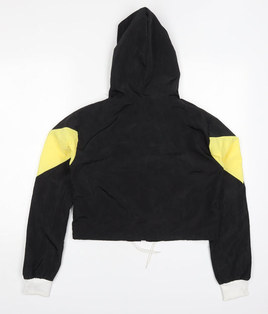 Rising Womens Black Jacket Size S Zip - Yellow Colour Block