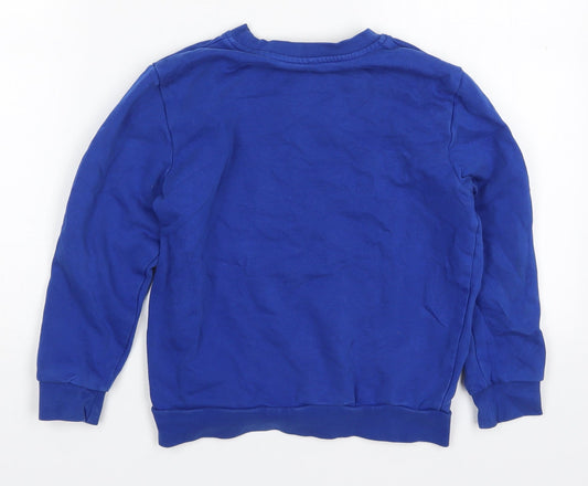 George Boys Blue Cotton Pullover Sweatshirt Size 7-8 Years Pullover