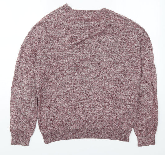 Burton Mens Red Round Neck Cotton Pullover Jumper Size M