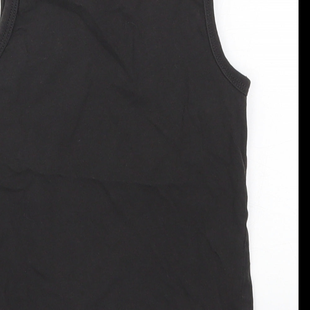 H&M Boys Black Cotton Basic Tank Size 3-4 Years Round Neck Pullover - Football