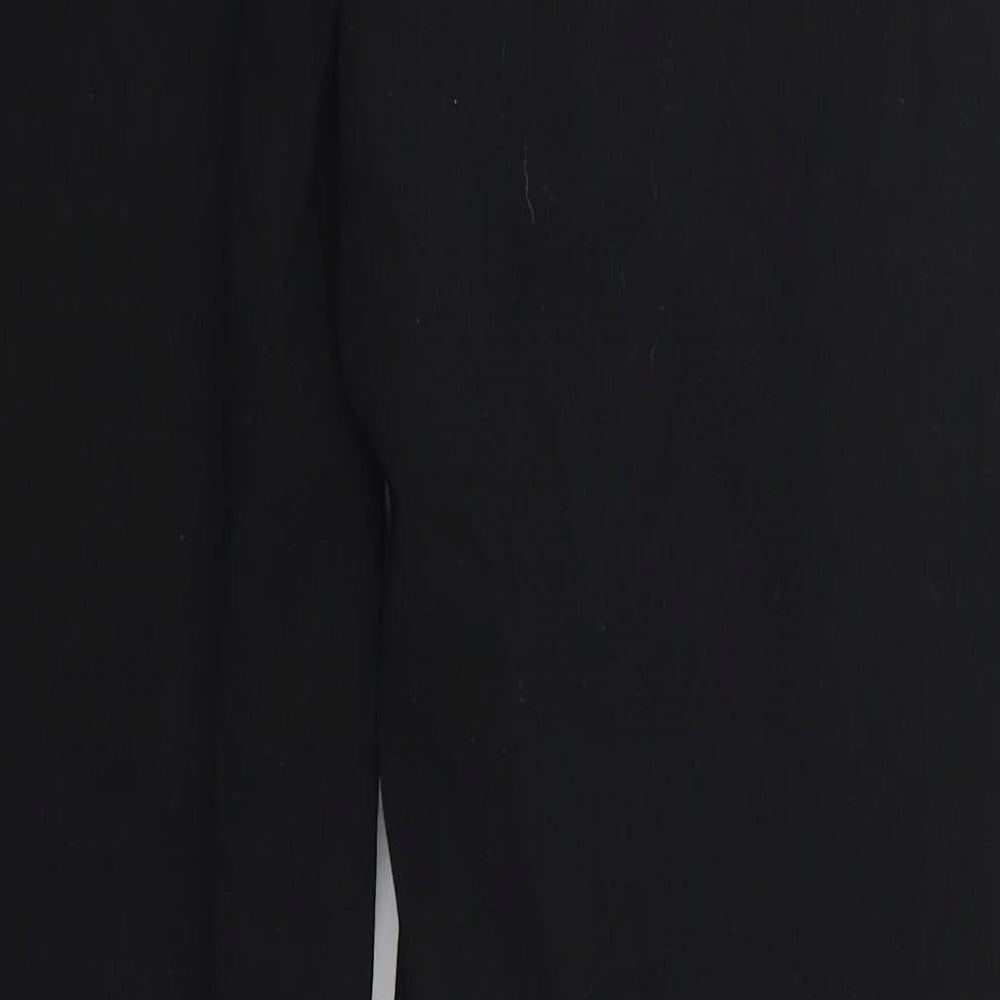 NEXT Womens Black Polyester Trousers Size 12 L31 in Regular Hook & Eye
