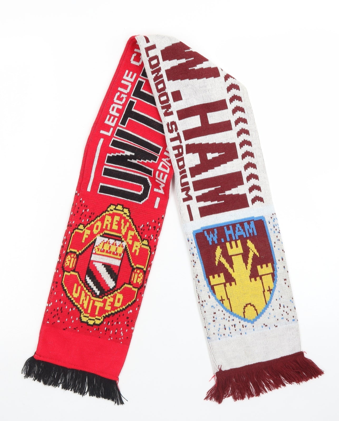 United v W.Ham Football Scarf 53 in - League Cup Final 2016