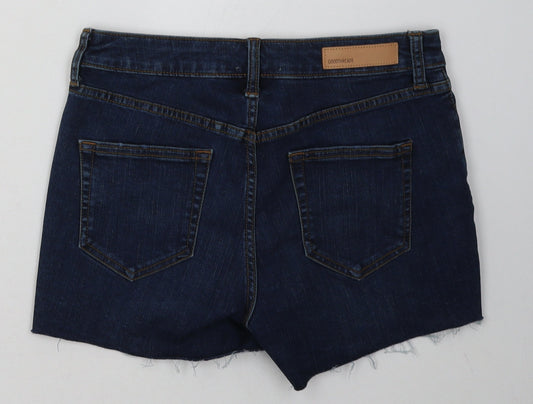 goodthreads Womens Blue Cotton Bermuda Shorts Size 27 in L4 in Regular Button