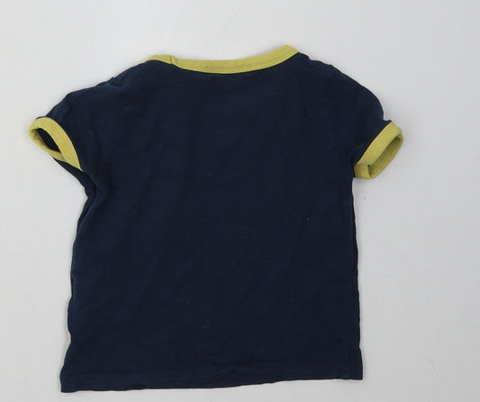 M&Co Boys Blue Cotton Basic T-Shirt Size 18-24 Months Crew Neck Pullover - dont grow up its a trap