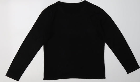 bonmarch Womens Black Acrylic Pullover Sweatshirt Size S Pullover