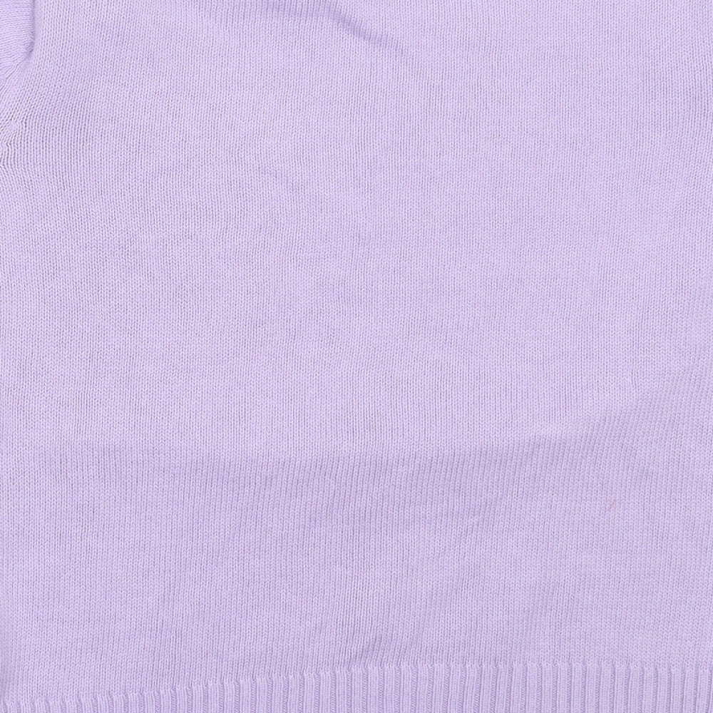 Stature Womens Purple Round Neck Cotton Pullover Jumper Size 14