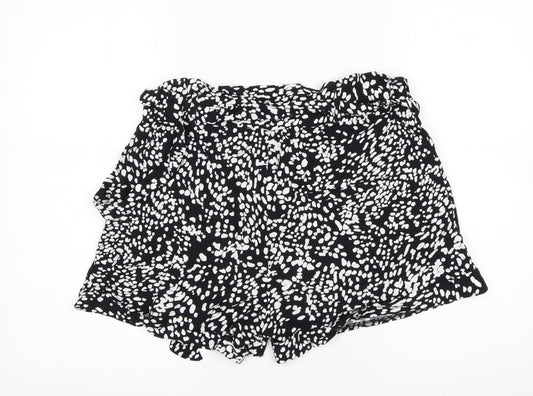 JEFF&CO Womens Multicoloured Animal Print Viscose Paperbag Shorts Size 12 L3 in Regular