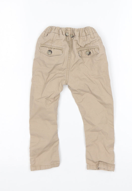 Matalan Boys Beige Cotton Capri Trousers Size 12-18 Months
