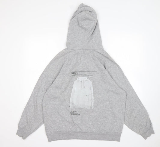 Zara Womens Green Cotton Pullover Hoodie Size S