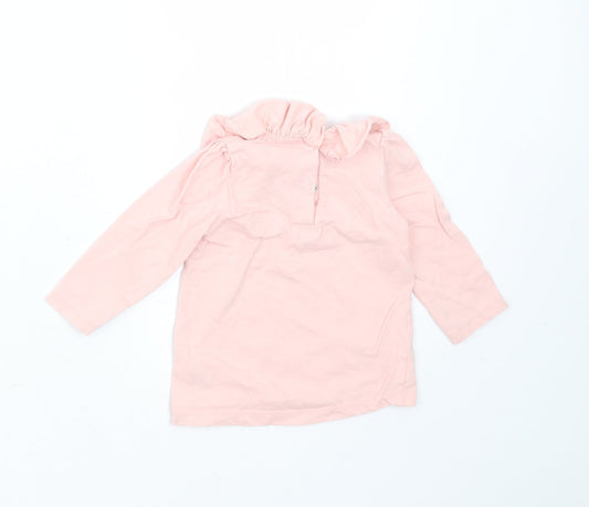 George Girls Pink Cotton Basic T-Shirt Size 6-9 Months Round Neck - take your time