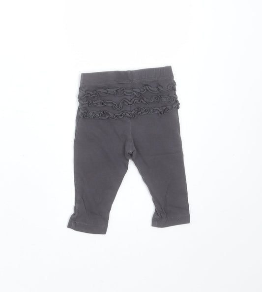 Matalan Girls Grey Cotton Trousers Size 3-6 Months - leggings