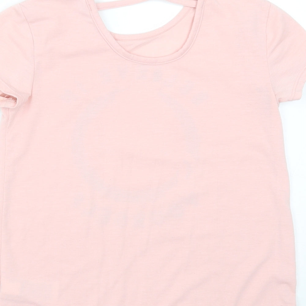 Gap Girls Pink Polyester Basic T-Shirt Size 8-9 Years Round Neck - Believe in yourself