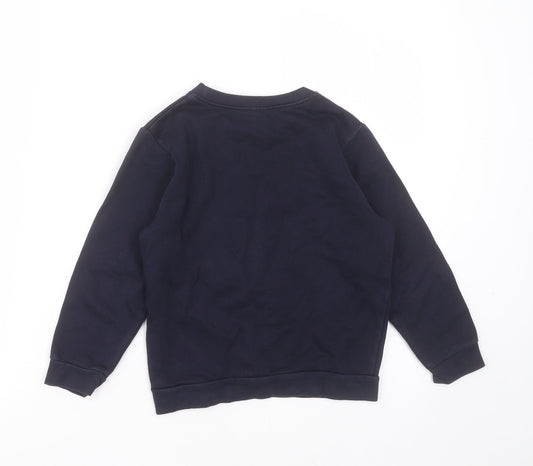 George Boys Blue Cotton Pullover Sweatshirt Size 5-6 Years - school