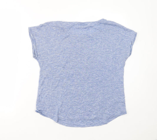 Papaya Womens Blue Round Neck Viscose Pullover Jumper Size 14 - believe