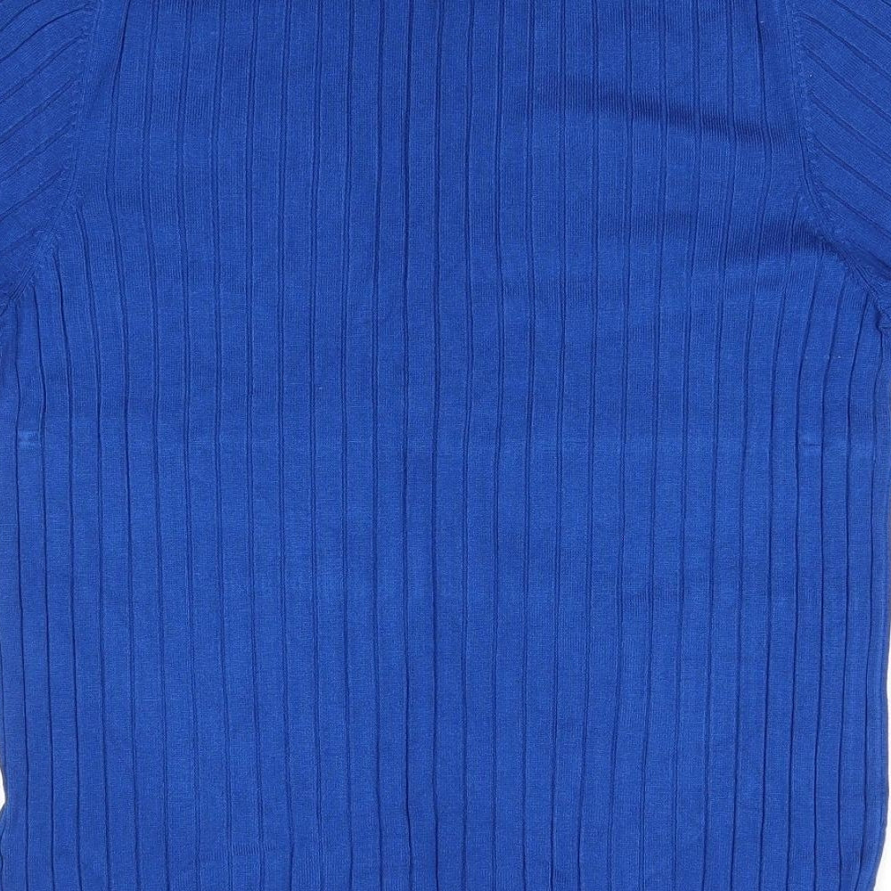 M&S Womens Blue Round Neck Viscose Pullover Jumper Size 16
