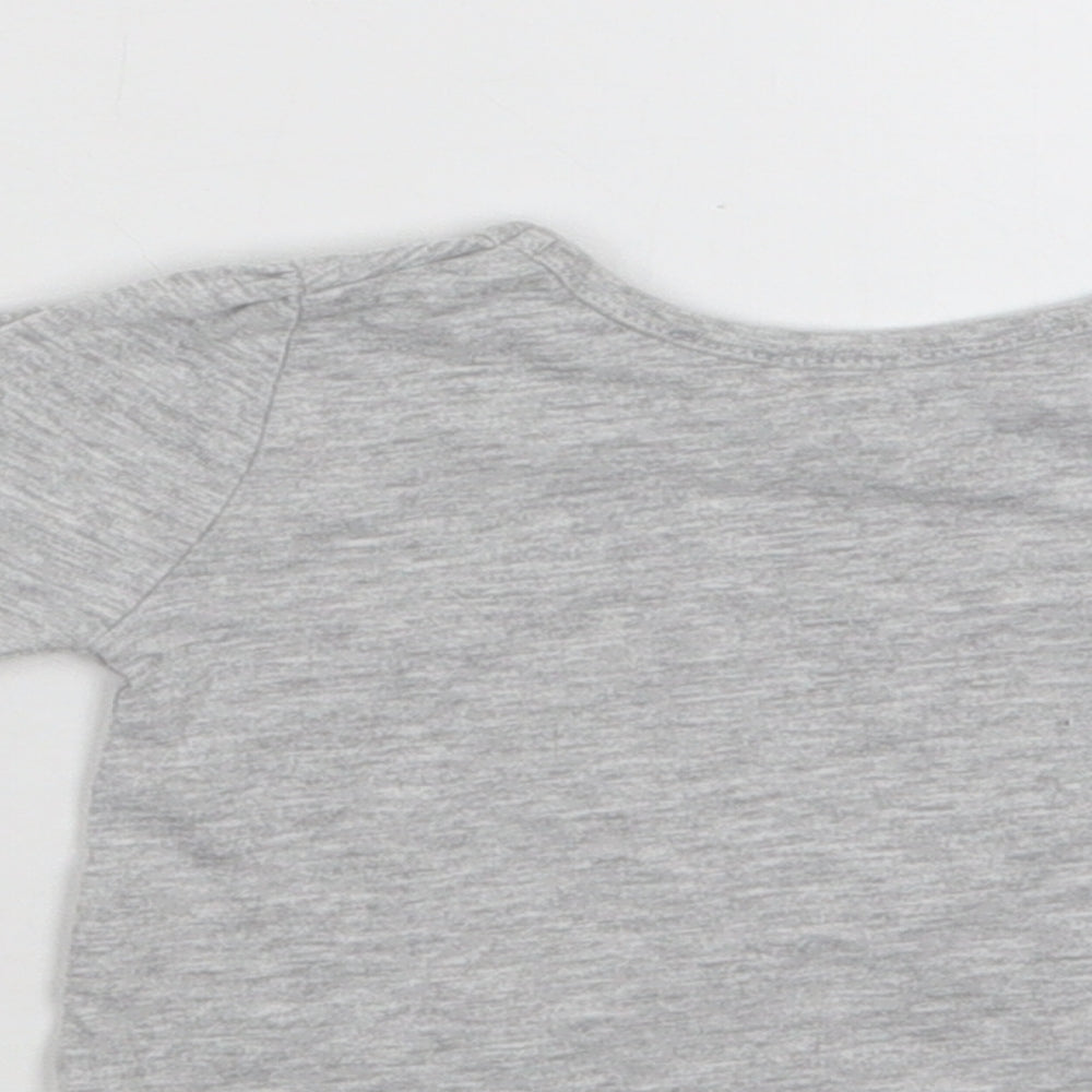 Primark Baby Grey Cotton Basic T-Shirt Size 0-3 Months Crew Neck