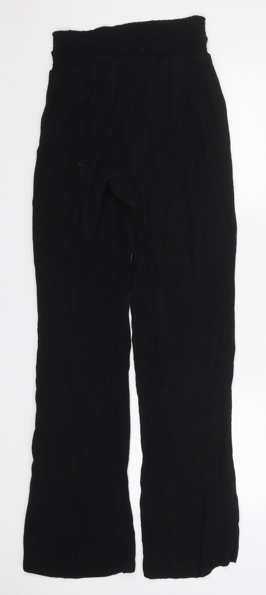 Amiani Womens Black Polyester Trousers Size 25 in L29 in Regular Drawstring