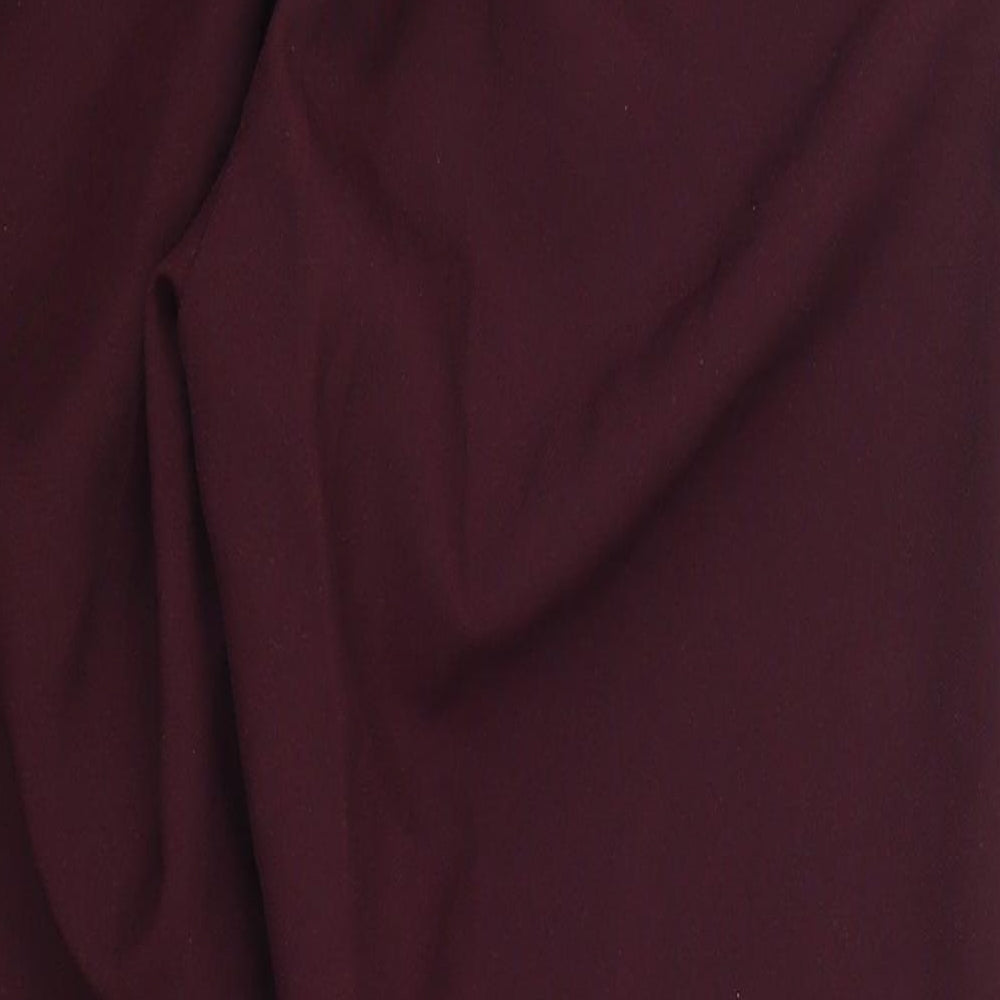 Preworn Womens Purple Polyester Trousers Size 14 L24 in Regular