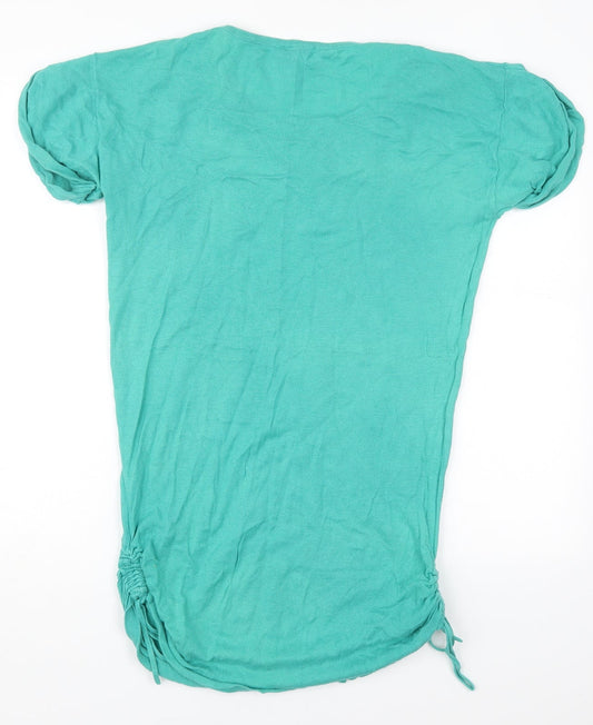H&M Womens Green Cotton Basic T-Shirt Size 10 Round Neck