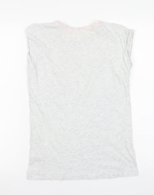 Girls Girls Grey Cotton Basic T-Shirt Size 13-14 Years Crew Neck - Summer Fruits