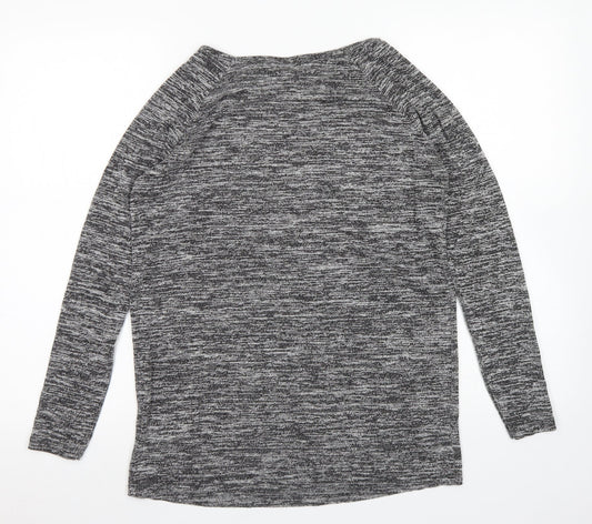 Topshop Womens Grey Viscose Basic T-Shirt Size 6 Round Neck