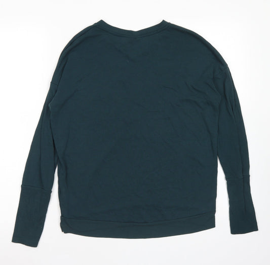 Topshop Womens Green V-Neck Polyester Pullover Jumper Size 8