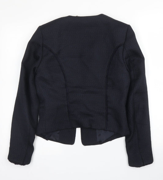 H&M Womens Blue Polyester Jacket Blazer Size 8