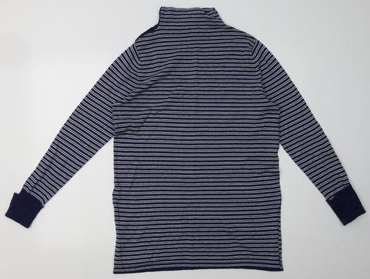 Aspen Womens Blue Striped Cotton Jumper Dress Size M Halter Pullover