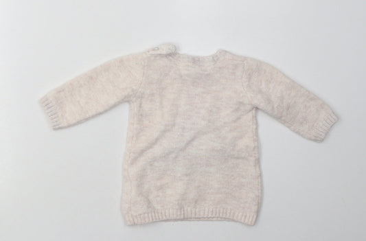 Primark Girls Pink Acrylic Basic Casual Size 3-6 Months Crew Neck Pullover - hedge hog