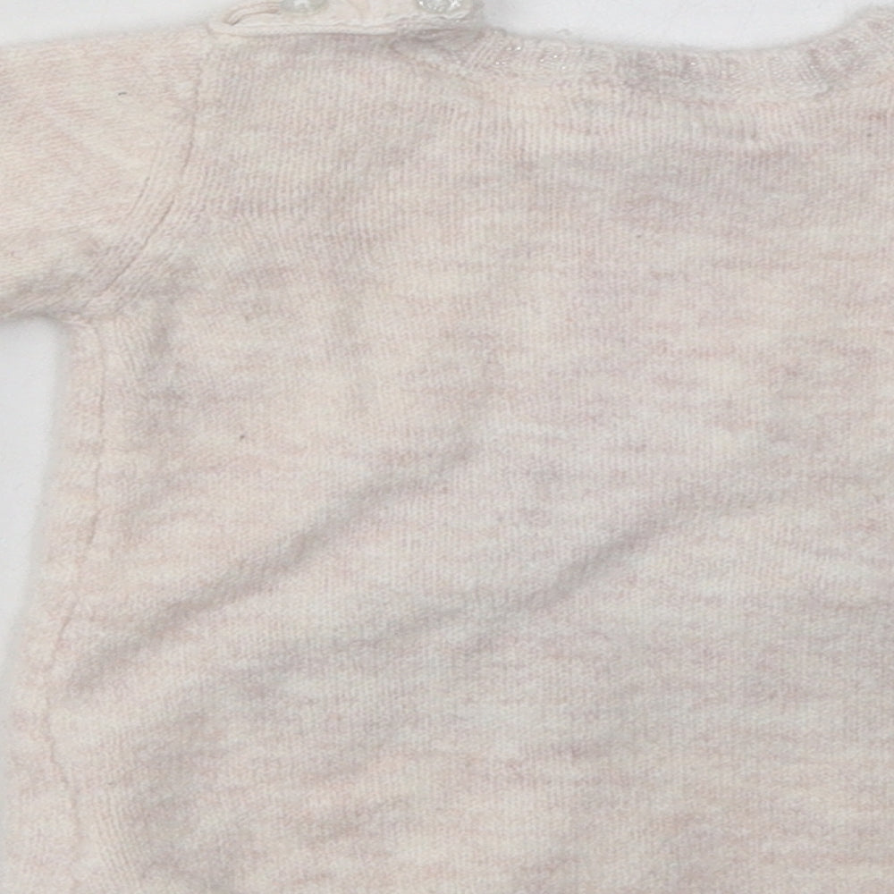 Primark Girls Pink Acrylic Basic Casual Size 3-6 Months Crew Neck Pullover - hedge hog