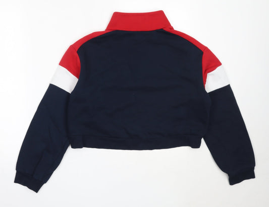 H&M Womens Blue Cotton Henley Sweatshirt Size S