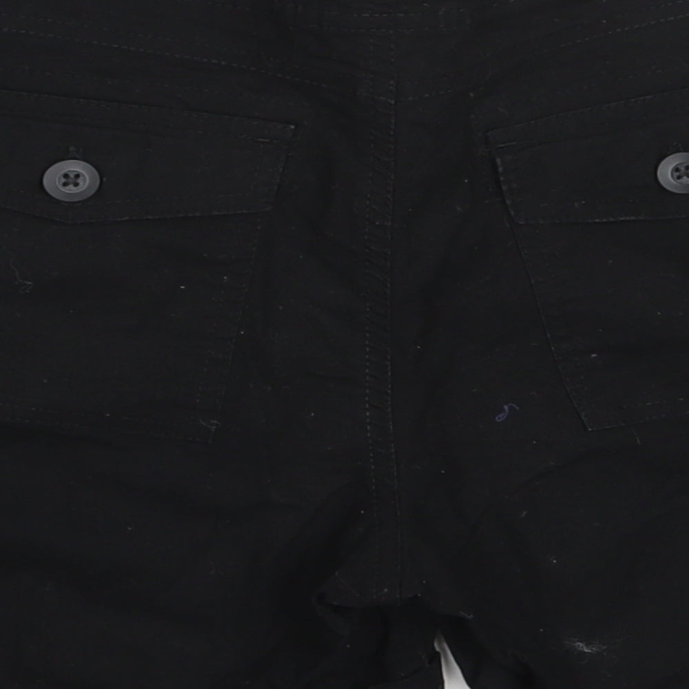 Now Womens Black Cotton Bermuda Shorts Size 8 Regular