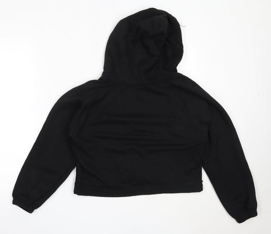 PRETTYLITTLETHING Womens Black Cotton Pullover Hoodie Size S