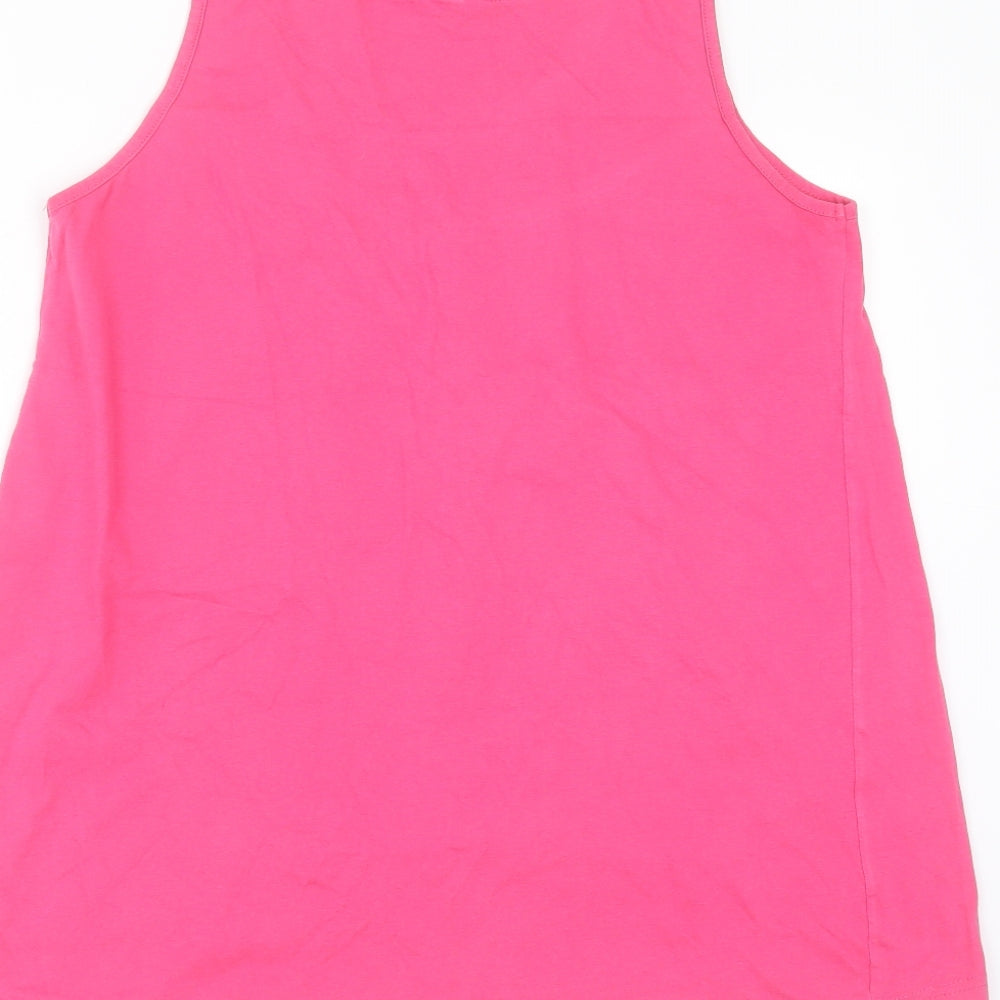 Urban Boutique Womens Pink Cotton Basic T-Shirt Size 14 Round Neck