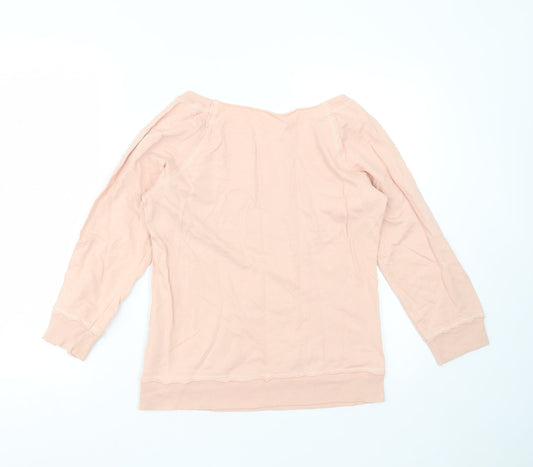 Marks and Spencer Womens Pink Cotton Pullover Sweatshirt Size 12