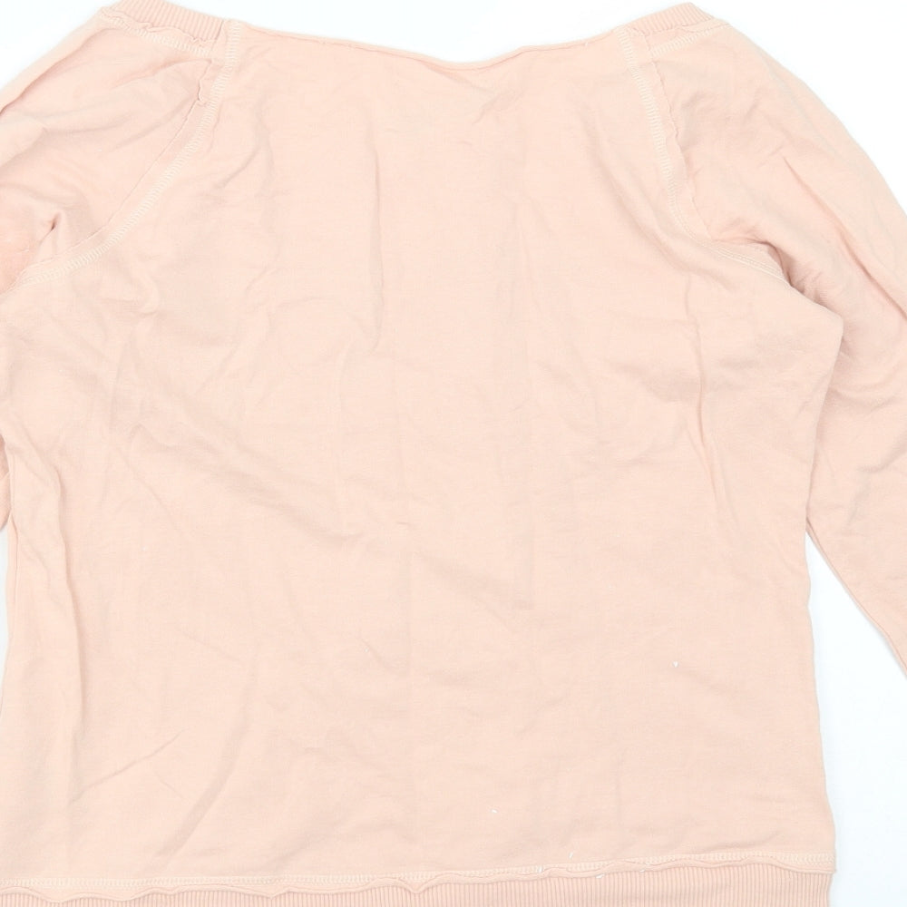 Marks and Spencer Womens Pink Cotton Pullover Sweatshirt Size 12
