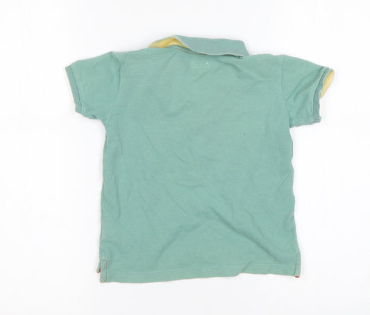 Mammas & Pappas Boys Green Cotton Basic Polo Size 4-5 Years Collared