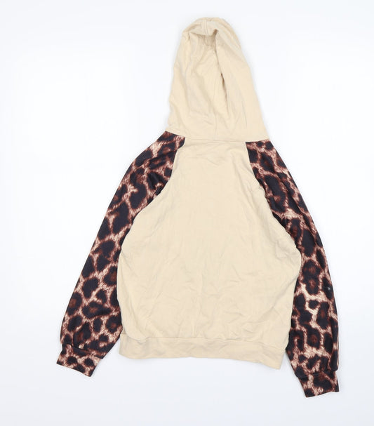 Shein Girls Multicoloured Animal Print Cotton Pullover Hoodie Size 8 Years