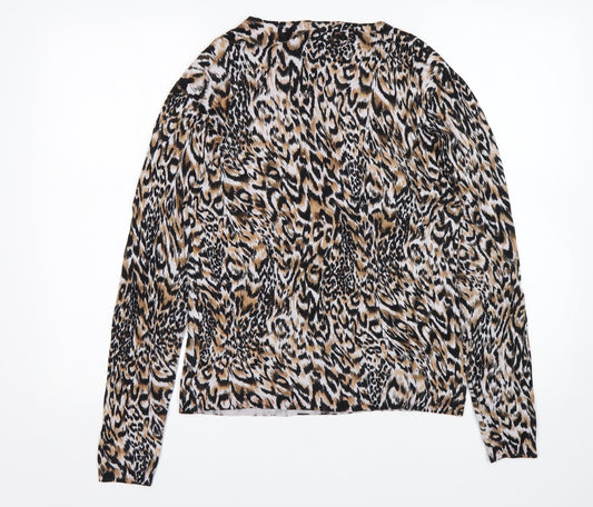 Christina Womens Multicoloured Round Neck Animal Print Viscose Pullover Jumper Size L