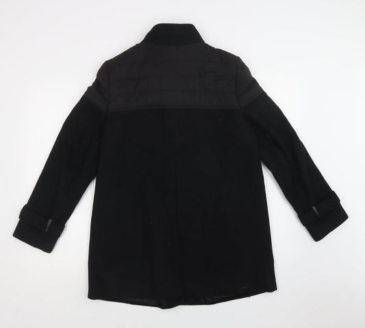 George Womens Black Biker Coat Size 12 Zip