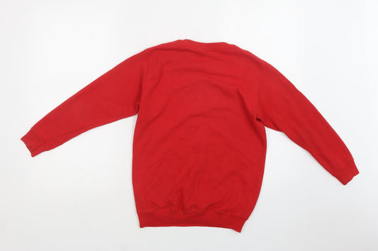 Fruit of the Loom Boys Red Cotton Shrug Sweatshirt Size 10-11 Years - Batman Christmas