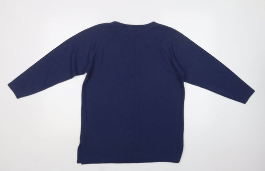 Instyle Womens Blue Crew Neck Polyester Pullover Jumper Size M