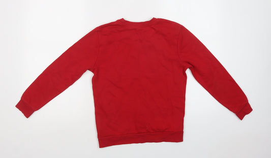 George Boys Red Cotton Pullover Sweatshirt Size 9-10 Years - School Wear