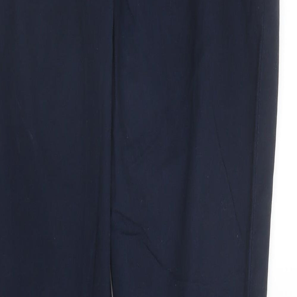Dorothy Perkins Womens Blue Cotton Chino Trousers Size 6 L30 in Regular Zip