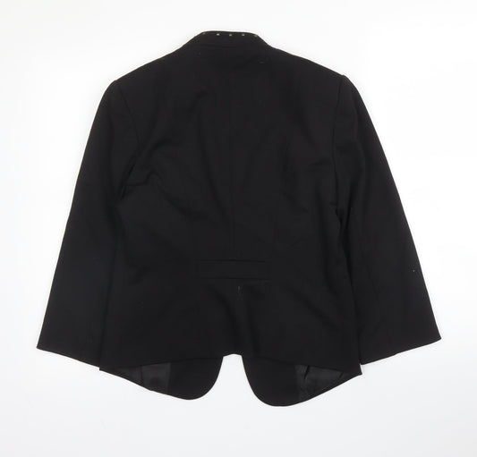 M&Co Womens Black Viscose Jacket Blazer Size 10